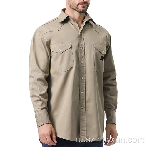 FR Work Shirt с длинным рукавом мужские рабочие рубашки